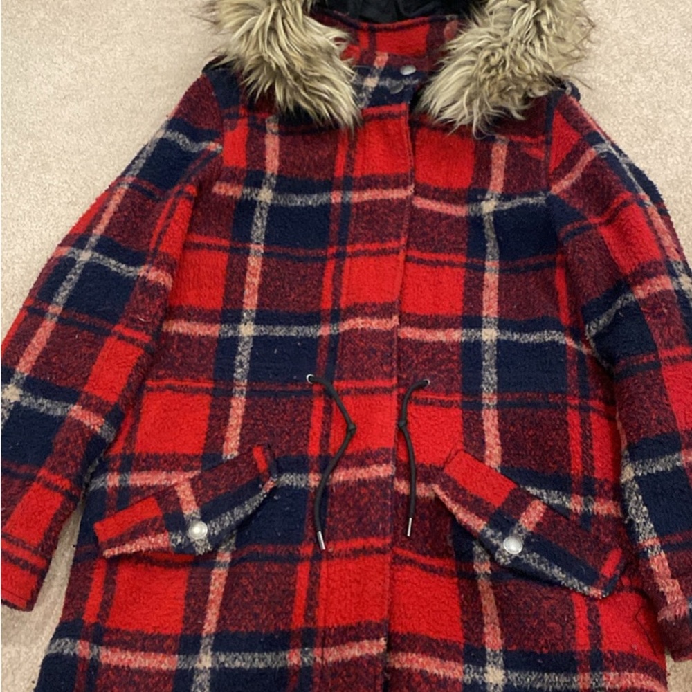 American Eagle Outfitters Red and Blue Plaid Jacket